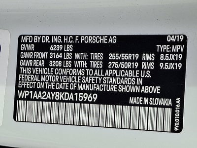 2019 Porsche Cayenne BASE 4 DOOR SUV 3.0L V6