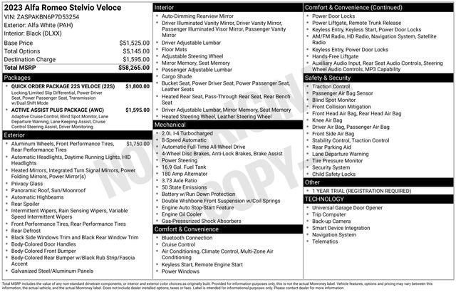2023 Alfa Romeo Stelvio Veloce AWD