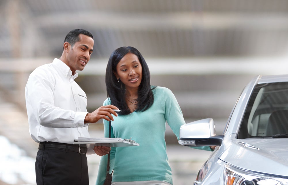 Salesman and customer